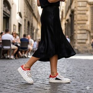 Roger Vivier White Floral Strass Crystal Buckle Slip-On Sneakers - US 6 (36)